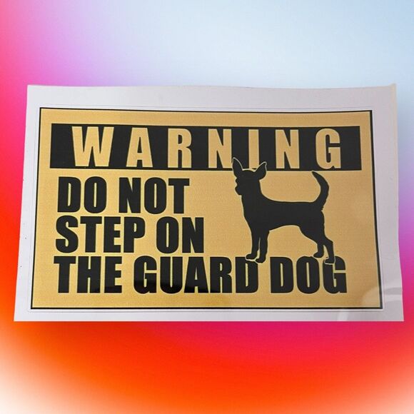 Charming and Funny Guard Dog Chihuahua Decal - Ideal for Laptops, Vehicles - Picture 2 of 5